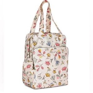Lug lightweight foldable packable hummingbird floral print tote